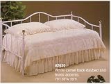 BEAUTIFUL WHITE CAMEL BACK DAYBED W. BRASS ACCENTS.