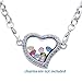 Feilaiger Glass Heart Shape Rhinestone Floating Charm Living Memory Lockets Bracelet Set - Free Link Chain