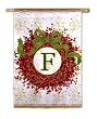 Monogram Holiday Wreath Regular Size Flag F