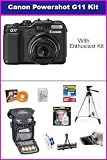 Canon PowerShot G11 10MP Digital Camera With Buyers Choice Accessory Kit Package Includes 8Gb High Speed Error Free Memory Card, Tripod, Case, Extra Battery Pack + More