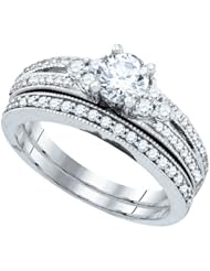 1.00CTW DIAMOND 0.50CT CENTER ROUND BRIDAL SET