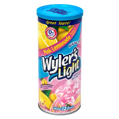 Wyler's Light Soft Drink Mix, Pink Lemonade, 3.13-Ounce Canister (Pack of 6)