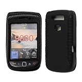 Premium - Blackberry 9800/Torch Rubberized Hybrid Case Black TPU with Black ....