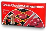 Chess Checkers and Backgammon Game Set with two-sided gameboard