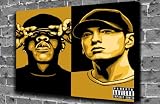 Music DJ Hero Eminem Jay Z Art MDF Wood Mount Size:44