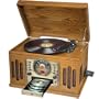 Crosley CR73-3 Celebrity 3-Disc Entertainment Center Audio System, Oak