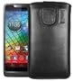 mumbi ECHT Ledertasche Motorola RAZR i Tasche (Lasche mit R�ckzugfunktion) schwarz
