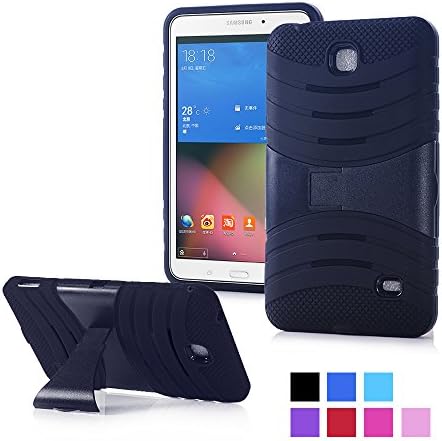 AnyShock Dual Protection Heavy-Duty Shockproof Drop Resistance Impact Armor Hybrid Defender Case with Kick Stand for Samsung Galaxy Tab 4 7.0 Case (Black)