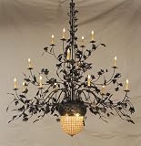 100W Greenbriar Oak 16 Arm Chandelier