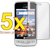 5x LG Optimus C Cricket Premium Clear LCD Screen Protector Shield Cover Gua ....