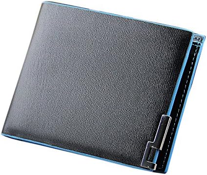 Bossel Cool Black Leather Product Men Billfold Wallet for Pocket Money Id Credit Cards