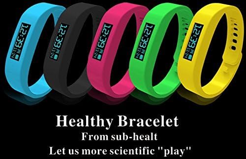 Walsontop® SH01 Bluetooth 4.0 Sync Healthy Smart Healthy Bracelet Watch Wristband Sport Gym Fitness Tracker Stopwatch Passometer WristWatch Phone Mate Supports Android 4.3 or Above Android Smartphones, and IOS 7.0 or Above Apple iPhone (V4.0-Black)