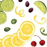 Caspari Set of 2 With A Twist Too Set of 20 Paper Cocktail Napkins