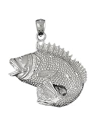 Clevereves 14K White Gold Pendant Bass 9.8 - Gram(s)