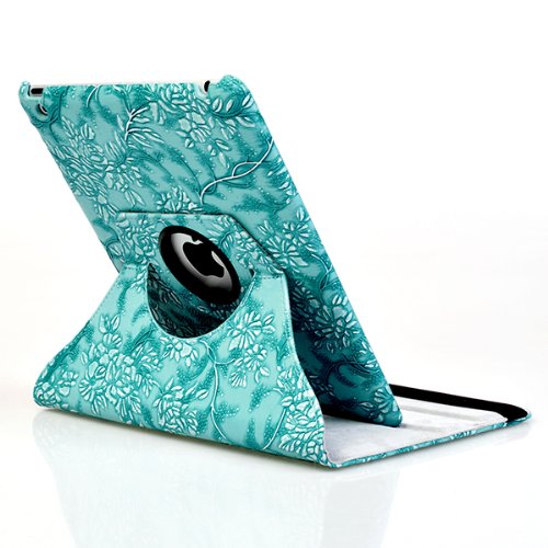 Patent Apple iPad 2 Case Schutz Hülle Tasche Smart Cover Etui 360° umdrehbar blaue Blumen Patent Apple iPad 2 Case Schutz Hülle Tasche Smart Cover Etui 360° umdrehbar blaue Blumen