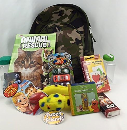 Children's Roadtrip Backpack Camo-Travel Activities for Boys age 3+ Bundle 4
