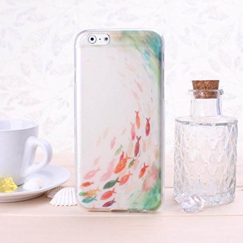 Wkae@ iPhone 6 4.7 inch Case Fish Design Pattern Soft TPU Case Cover by Diebell (Shoal of Fish in the Sea)