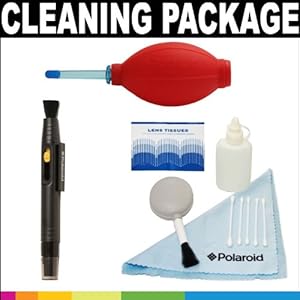 Polaroid Premium Package: Polaroid 5 Piece Camera/camcorder Deluxe Cleaning Kit + Polaroid Super Blower With Hi Perfomance Silicon Squeeze Bulb + Polaroid Lens Cleaning Pen For Digital Cameras