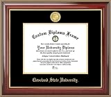 Cleveland State University Vikings - Gold Medallion - Mahogany Gold Trim - Diploma Frame