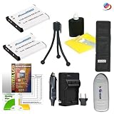 Nikon EN-EL19 Kit (Includes 2-1000mAh batteries and pocket charger) for Nikon CoolPix S2500, S3100, S4100, S2550, P7000. Plus Many BONUS items below..