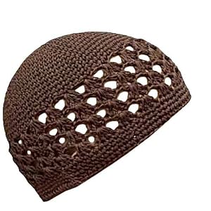 TRENDY BROWN CROCHETED BEANIE SKULL CAP KUFI HAT