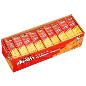 Austin Cheese Crackers w  Cheddar Cheese 45ct (2 Pack) - Total 90 Ct. by Austin