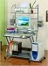 NEW GLASS COMPUTER DESK ON WHEELS AND TOWER SLOT