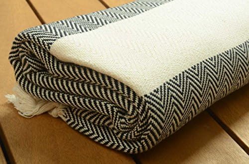 SALE %50 Turkish Towel High Quality Chevron Design Turkish Cotton Bath and Beach Towel - Black - Spa Sauna Yoga Hammam Fouta Table Cloth Yachting