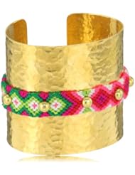 Mercedes Salazar Gold-Plated Handmade Hammered and Knotted By Hand Wayuu Band Cuff Bracelet