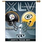 NFL Super Bowl 45 Dueling 27-by-37 inch Vertical Flag