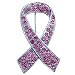 Pink Crystal Ribbon Brooch