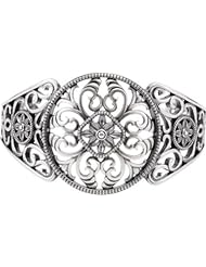 Filigree Design Cuff Bracelet in Sterling Silver