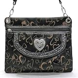 BROWN HEART MESSENGER STYLE TRAVEL SLING