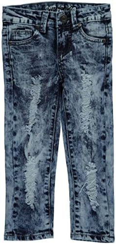 Little Girls' Toddler "Funky Acid-Wash" Skinny Jeans - medium blue, 2t