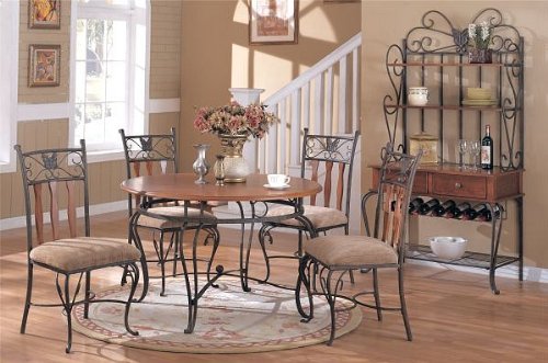 Set of 2 Tuscan Motif Butterfuly Design Metal Dining Chairs