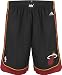Miami Heat Black Youth 8 Inseam NBA Replica Basketball Shorts By Adidas