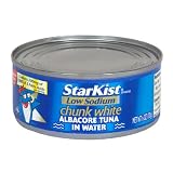 Starkist Chunk White Albacore Tuna in Water, Low-Sodium, 6-Ounce Cans (Pack of 12)