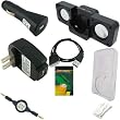 Ultimate Premium Accessory Bundle Combo for Sandisk Sansa Fuze Series MP3 Player: Crystal Case Clear / White Cover, USB 2in1 Data Sync Cable, USB Car Charger, USB Wall Charger, 3.5mm Auxillary Retractable Cable, Belt Clip, Portable Foldable Speaker Dock, and a Screen Protector