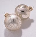 Set of 4 Silver Shatterproof Glitter Leaf Christmas Ball Ornaments 2.5" #827022