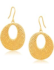 Italian Design 14K Yellow Gold Oval Lattice Earrings