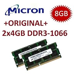 MICRON Original (Mihatsch & Diewald) 8GB Dual Channel Kit 2 x 4 GB 204 pin DDR3-1066 SO-DIMM (1066Mhz, PC3-8500S, CL7) - passend f�r aktuelle Notebooks und MacBook 5,1 6,1 + MacBook Pro 5,1 6,1 6,2 7,1 + iMac 9,1 10,1 11,1 + mac mini 3,1 4,1
