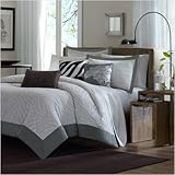 IMAGE OF Sasha 6 Piece Jacquard Duvet Set in Gray Size: Full / Queen