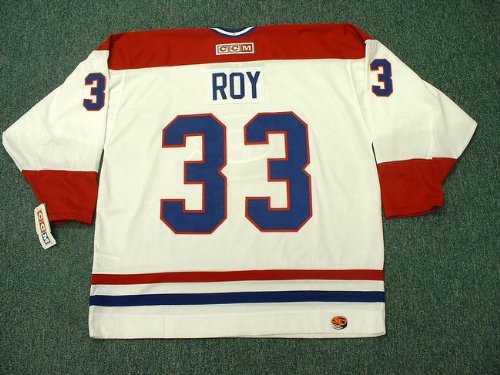 PATRICK ROY Montreal Canadiens 1993 CCM Throwback Home Hockey Jersey, Medium