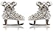Cute Small Silver Tone Ice Skate Figure Skater Crystal Stud Earrings Winter Holiday Fashion Jewelry (Clear 1)
