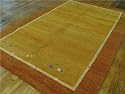 7x10 Gold Hand Knotted Wool Gabbeh Rug
