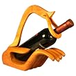Handmade Teak Wood Wine Bottle Holder, Cupped Hand Design (Thailand)
