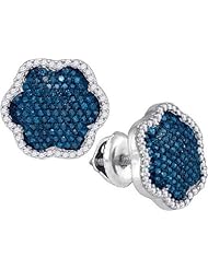 0.50CTW BLUE DIAMOND MICRO-PAVE EARRING