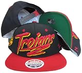 University of Southern California USC Black/Red Two Tone Plastic Snapback Adjustable Plastic Snap Back Hat / Cap