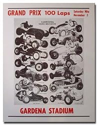1956 Gardena Stadium Midget Racing Poster Print