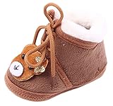 (ラボーグ) La Vogue ベビー 子供用 ファーストシューズ 歩行靴 ボア付き 靴紐あり 赤ちゃん 新生児 出産祝い 歩行サポート ソフトソール あったかい 靴長12cm (3ブラウン)